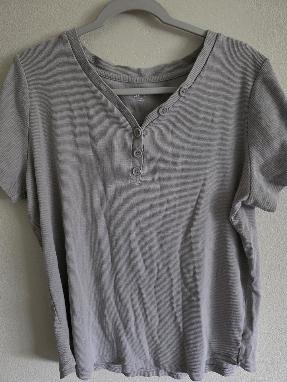 Duluth Trading Co Light Gray Short-Sleeve Henley